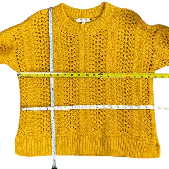 Madewell Windemere Pointelle Pullover Sweater. Alpaca wool blend yellow golden - Picture 11 of 16